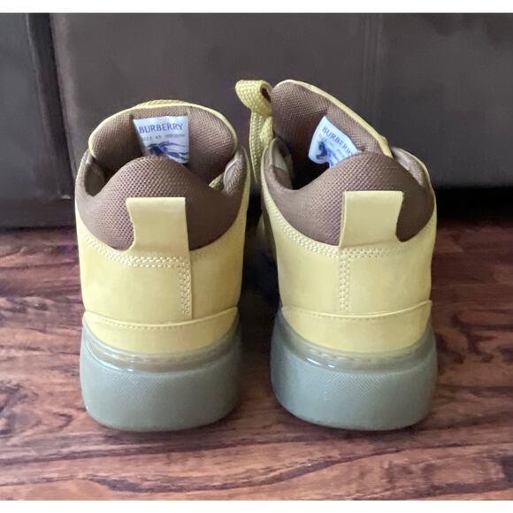 $1,195 NIB Burberry Trek Leather Low-Top Boots Sneakers Tan/Gray Men\'s 45(12) main image 5